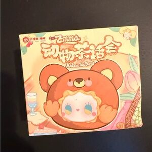 Animal Tea Party Emma Bear rip Box - Peach Pink Cream